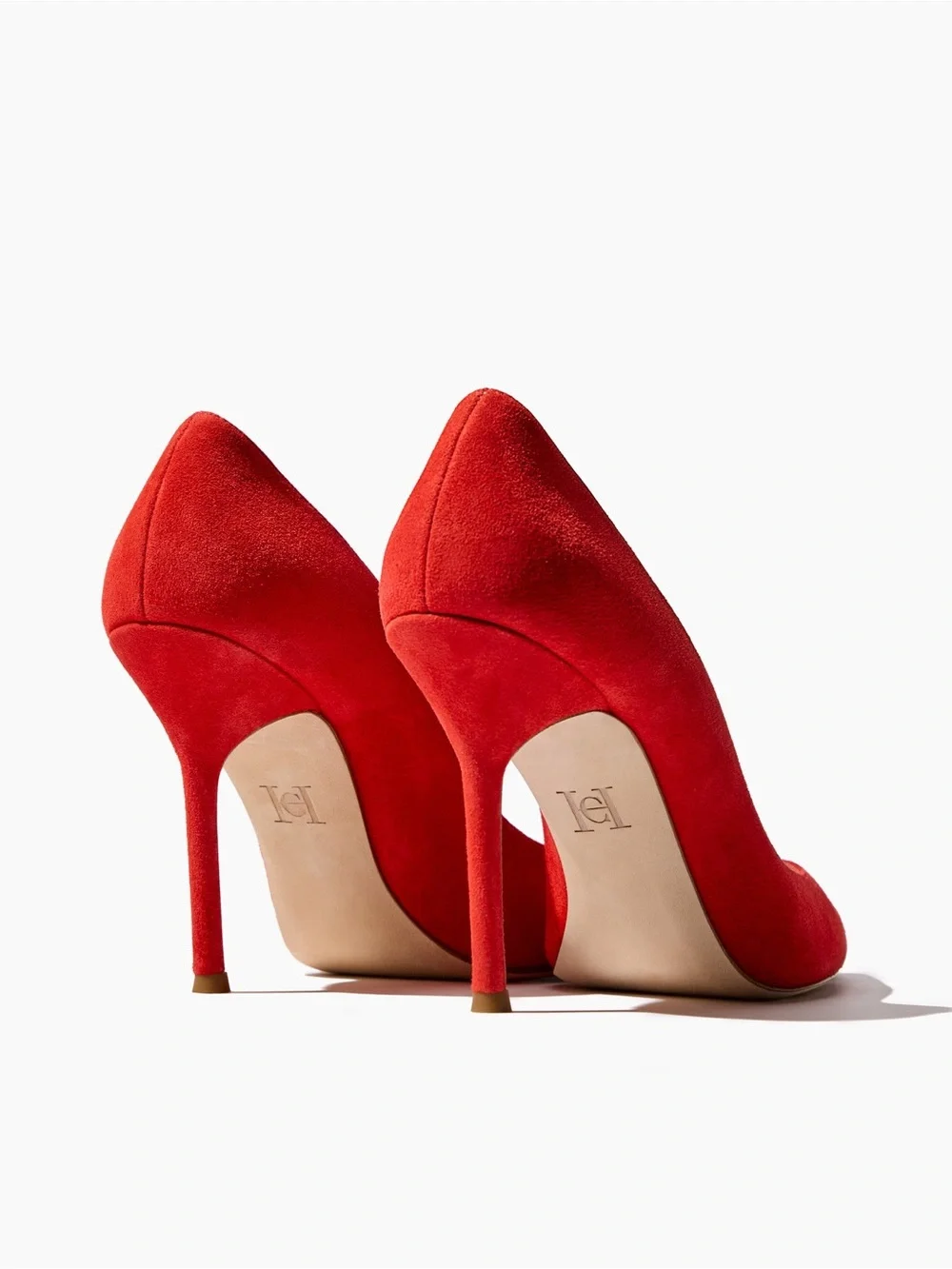 Carolina Herrera Red Suede Pointed-Toe Stiletto Pumps size 38 NWOT
